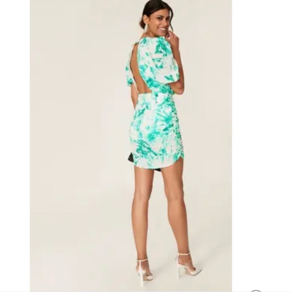 AFRM Rilo Tie Dye Mini Ruched Dress Size M - Picture 4 of 13